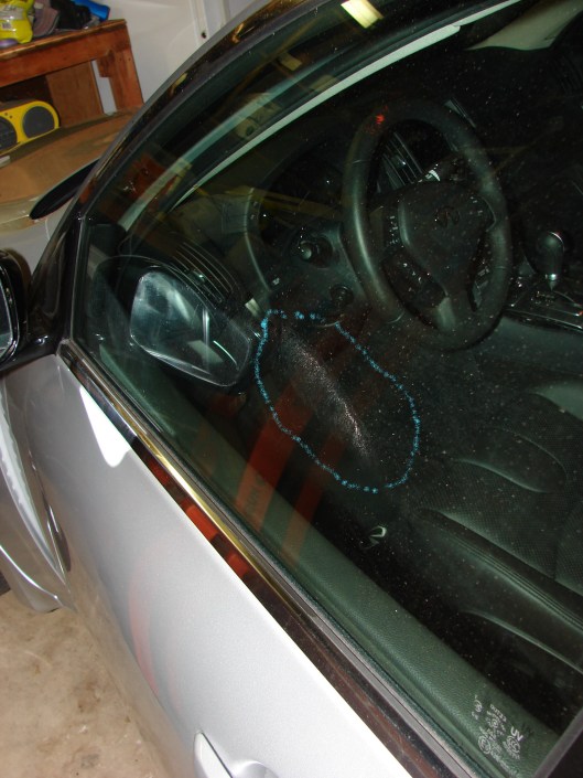 Jogger's Handprint on Window